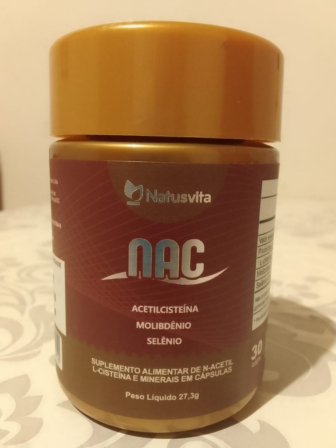 Customer photo review of NAC (N-Acetil Cisteína 600mg) com Molibdênio e Selênio em Cápsulas