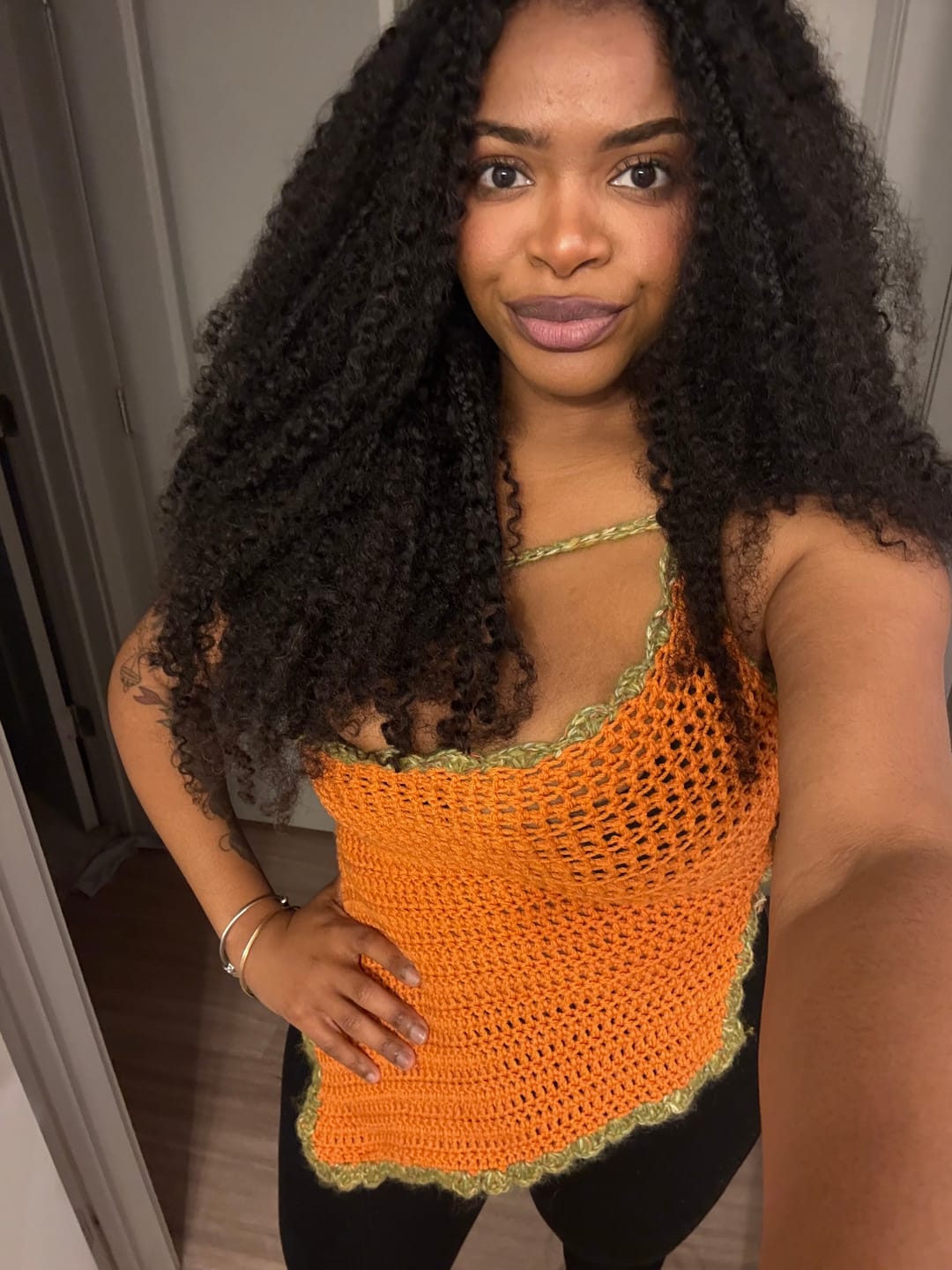 Customer photo review of Multi-Textured Kinky Curly Bulk Hair Extensions for Braiding