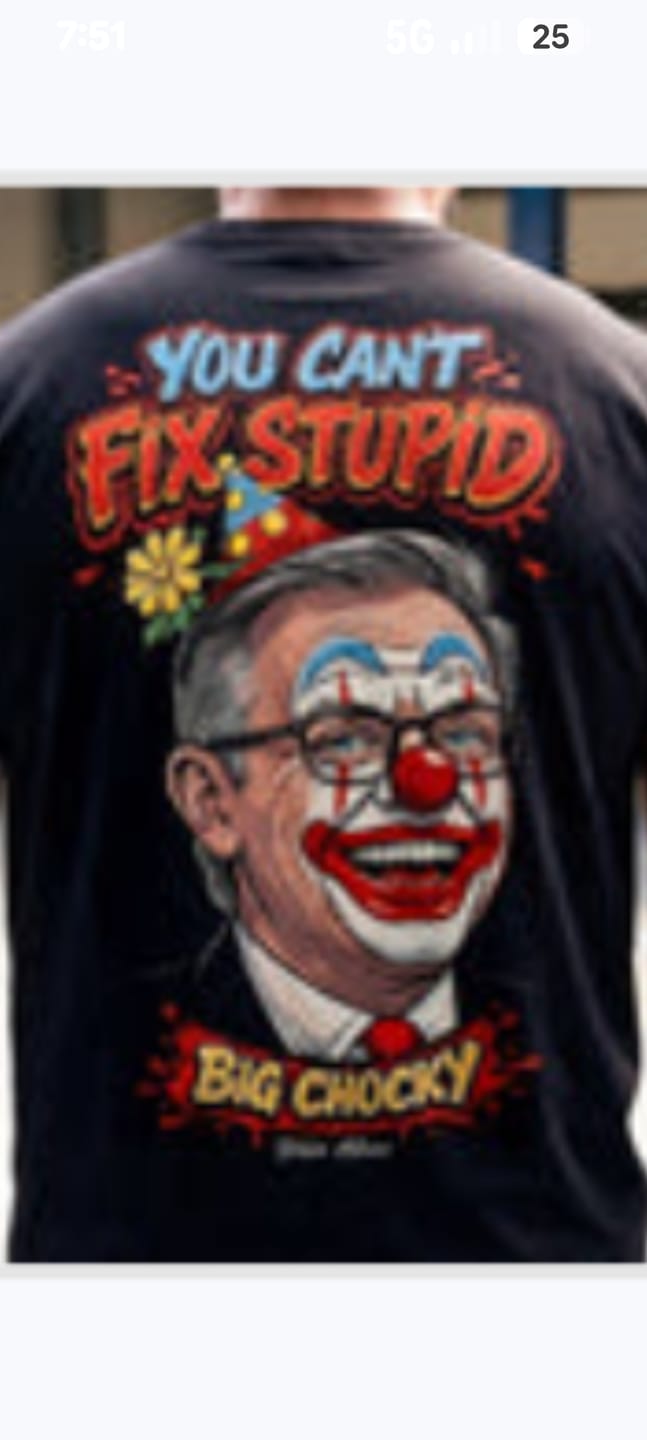 Customer photo review of Big Chocky: Clown Show Tee