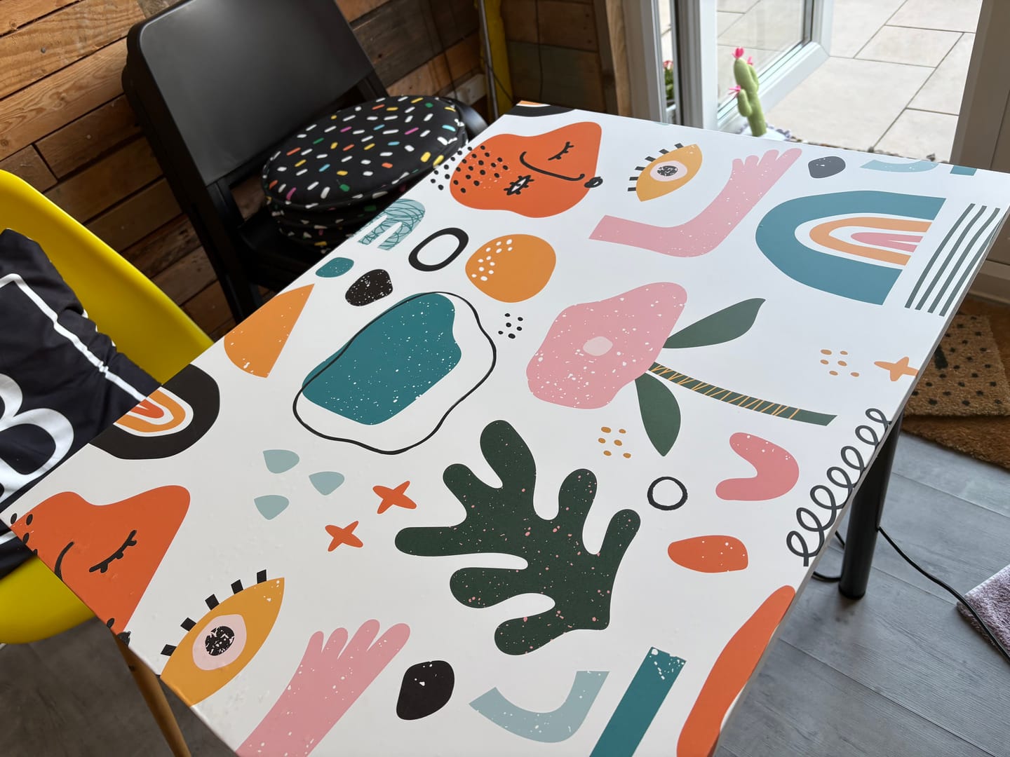 Customer photo review of Ijanks - Colourful Children's Abstract Vinyl Furniture Wrap