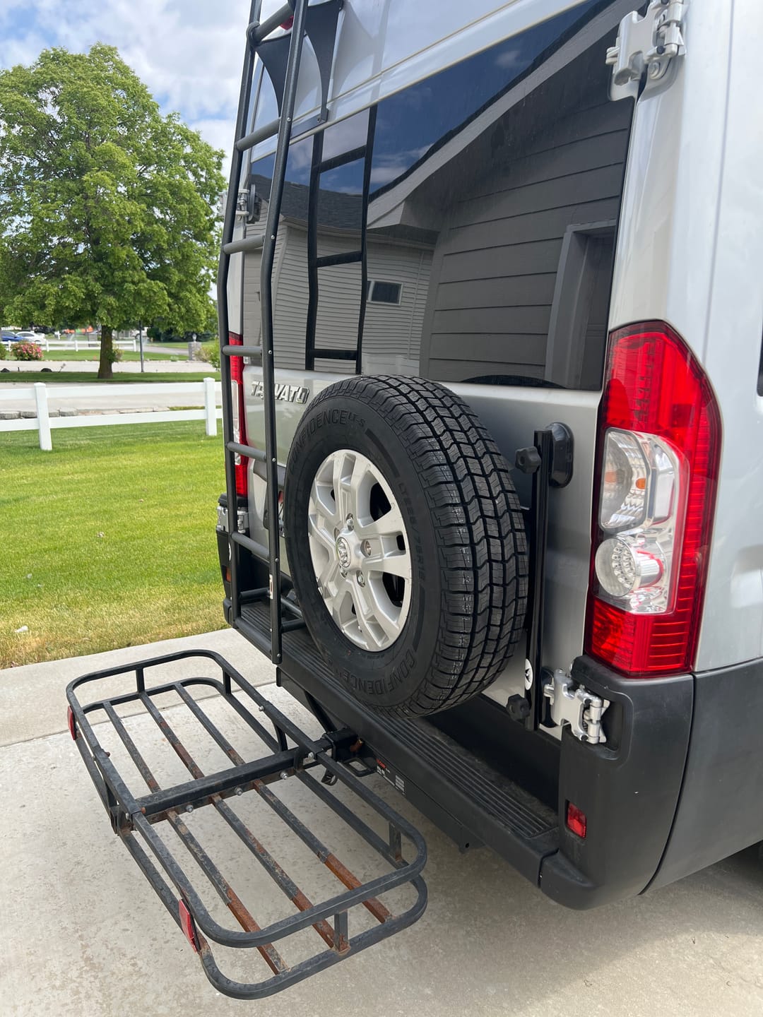 Customer photo review of B-Van Tire Carrier for Promaster
