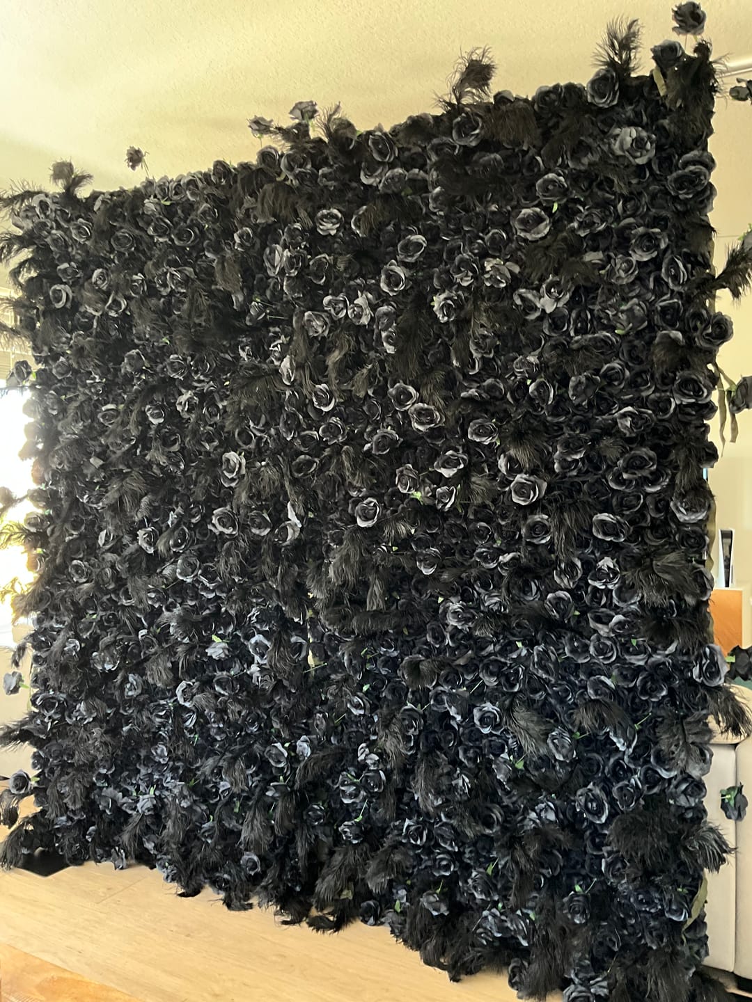 Customer photo review of Aliflowers 5D Dark Black Rose Wall Floral Arrangement Artificial Flower Wall ALFWL090