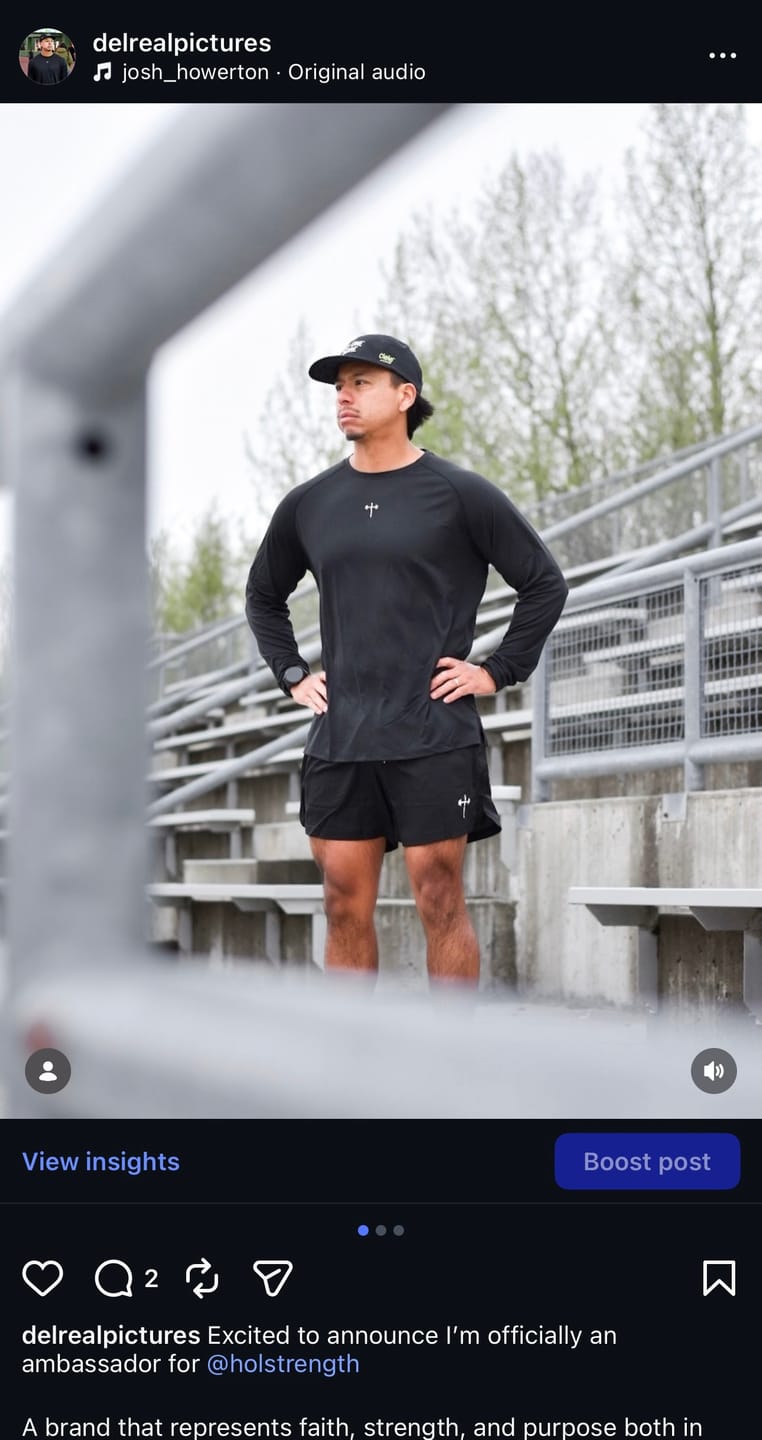 Customer photo review of Carry Your Cross Premium Long Sleeve Tee