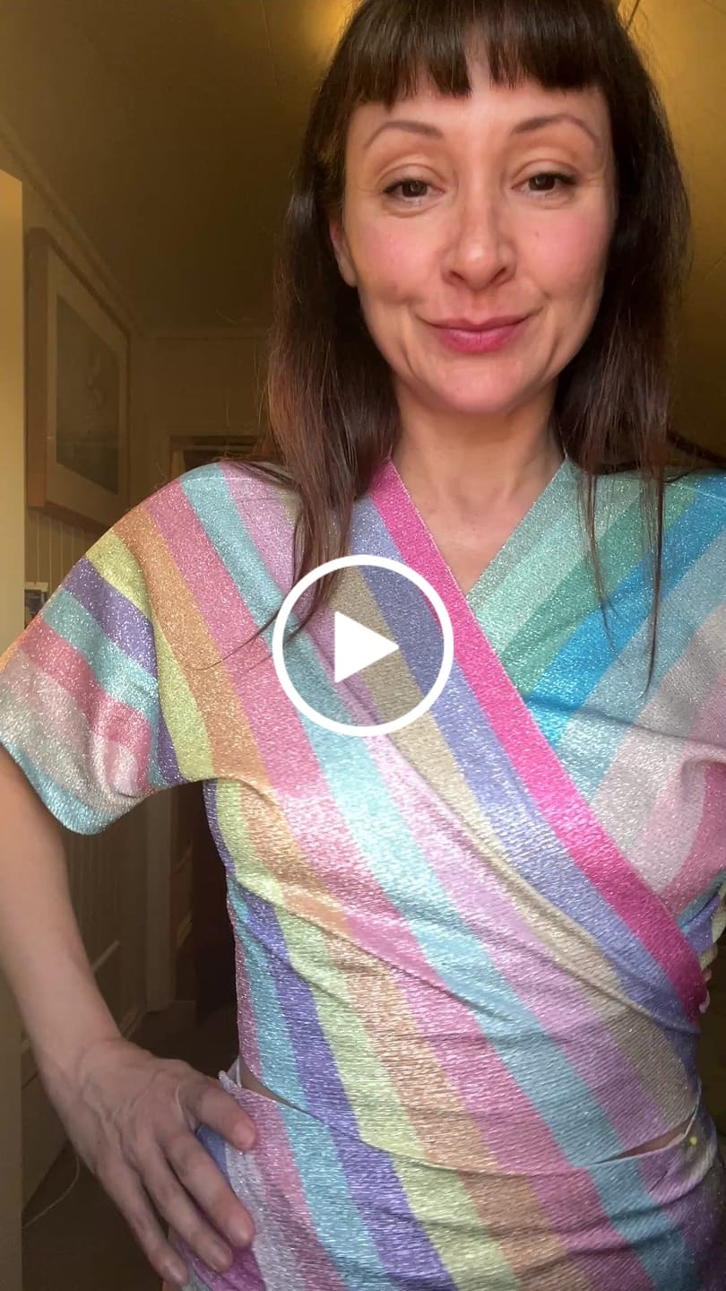 Customer video review of Rainbow Stripe Lurex Fabric with Metallic Shimmer