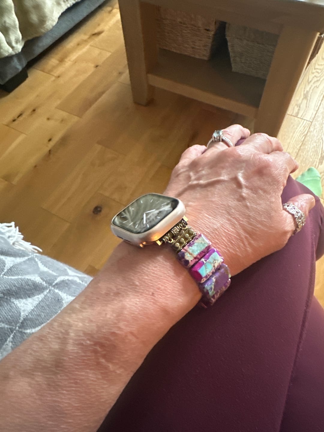 Customer photo review of Majestic Tibetan Jasper Stretch Apple Watch Strap