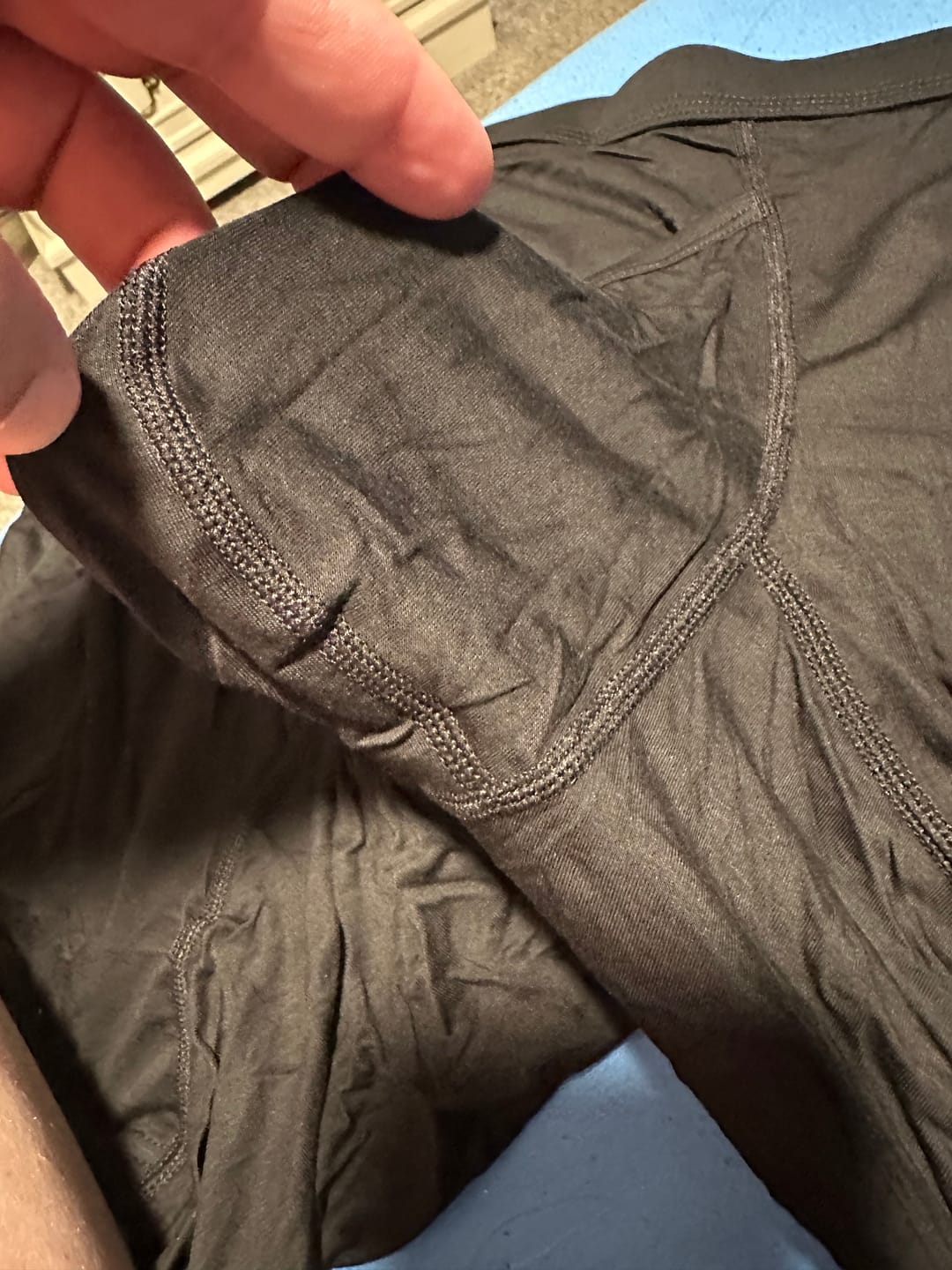 Customer photo review of Modal 7in Boxer Briefs V-FLY 3pk Black/Cyan/Gray