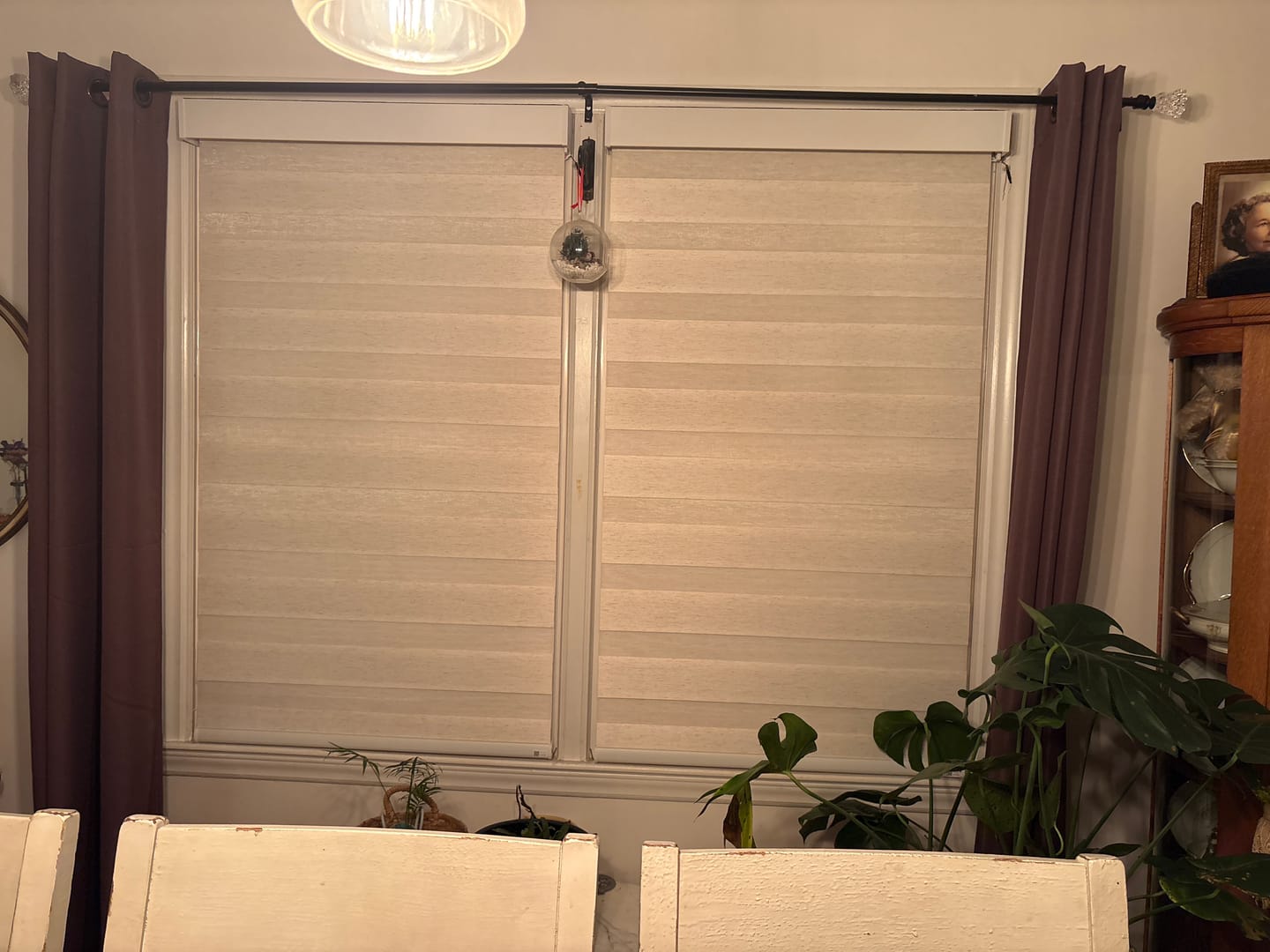 Customer photo review of Bringnox Motorized Zebra Roller Blinds 70% Blackout Linen