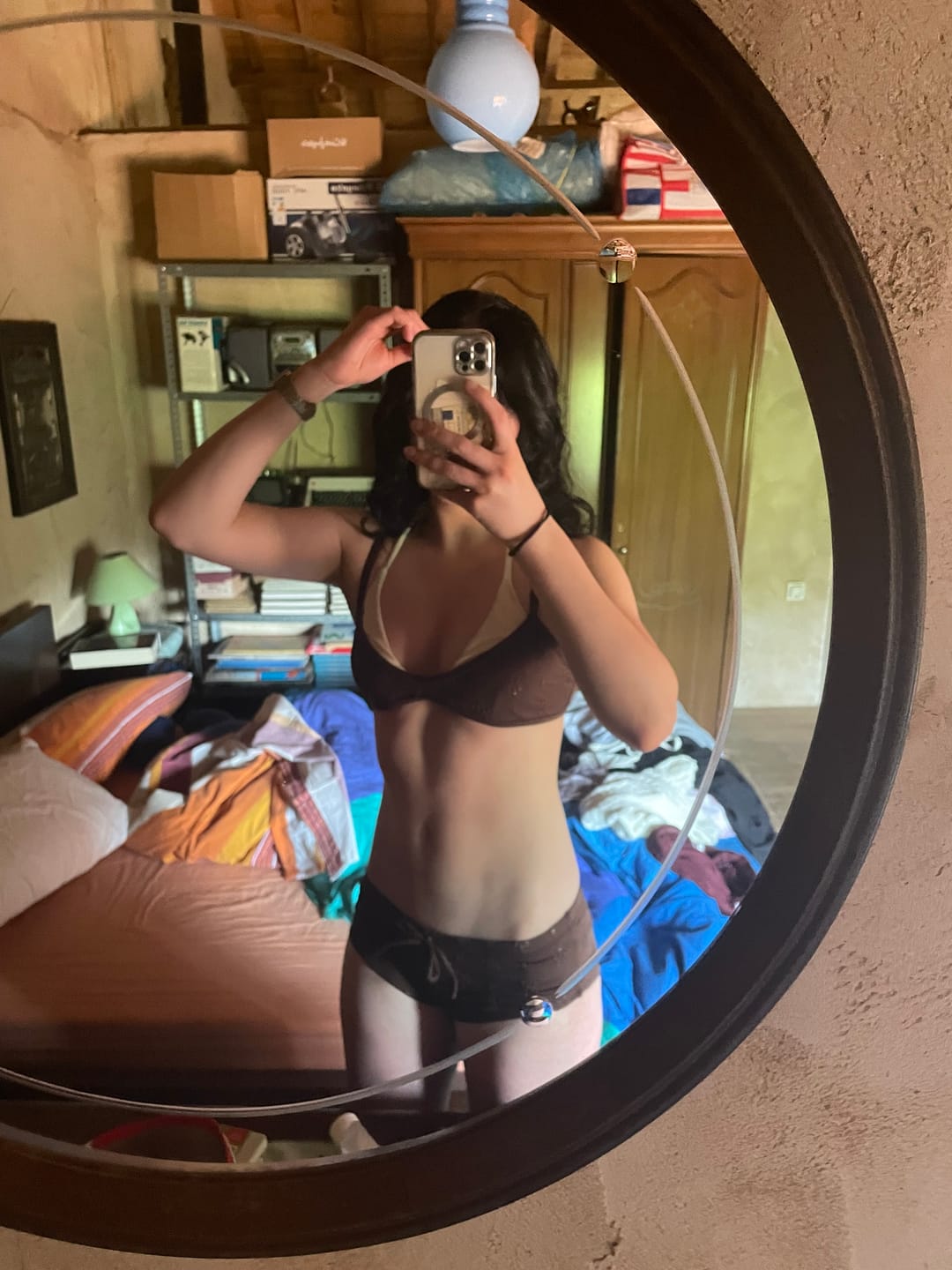 Customer photo review of Seamolly 3 Piece Recycled Fabric Jacquard String Double Layer Cheeky Boyshort Bikini Set - Western Style