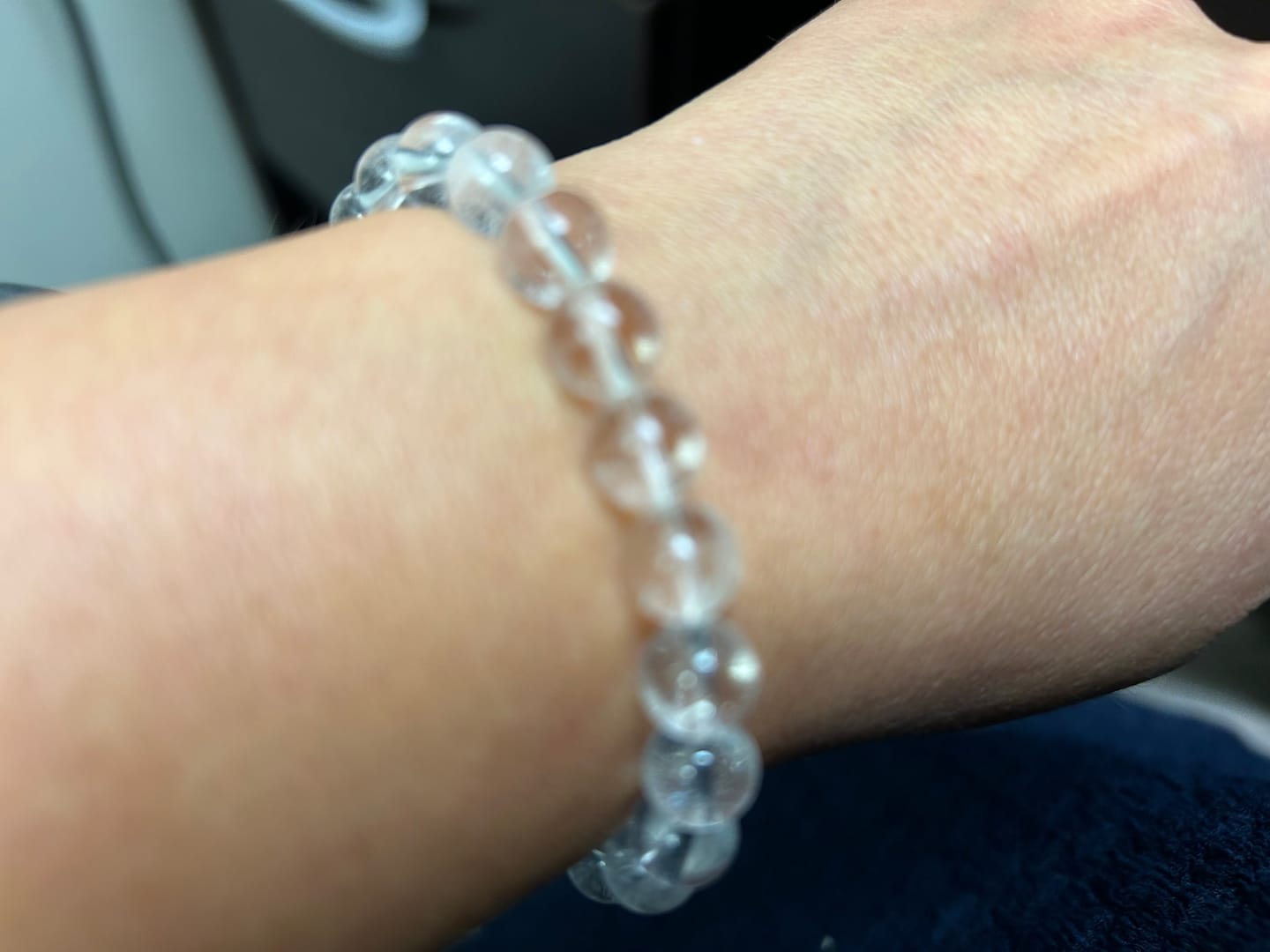 Customer photo review of Clear Quartz Beaded Duo