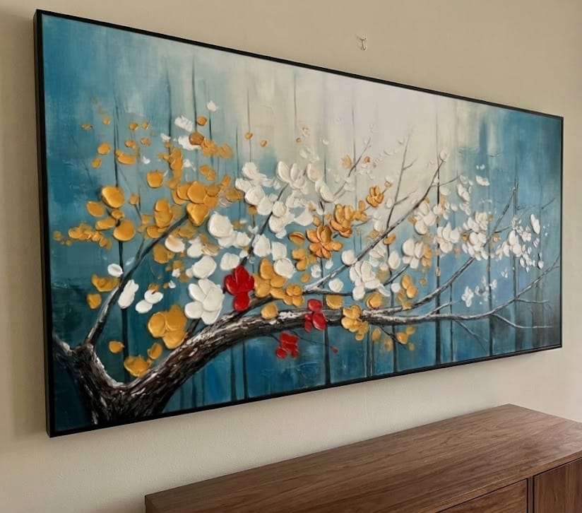 Customer photo review of Colorful Tree And Flower Painting #TF020