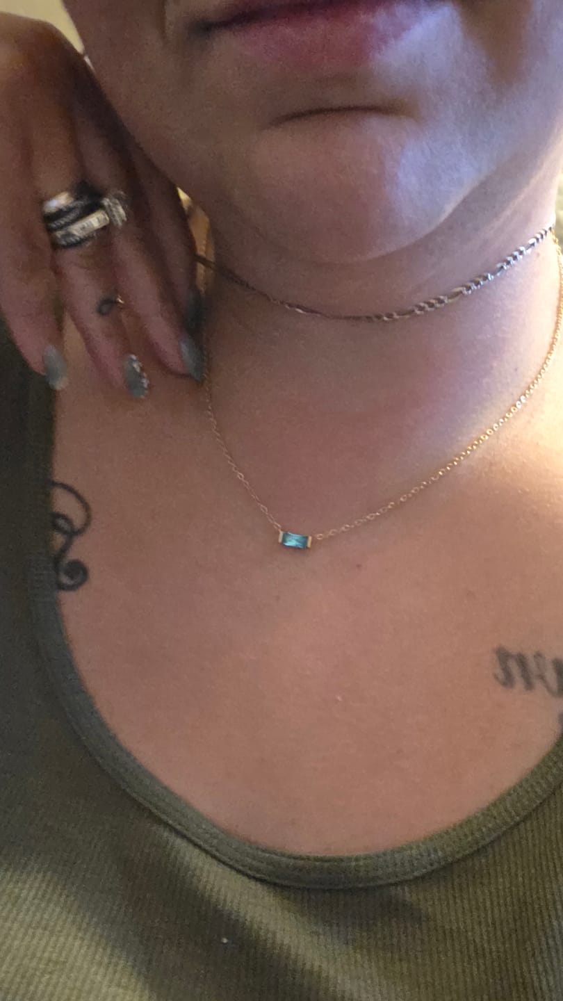 Customer photo review of Birthstone Crystal Necklace