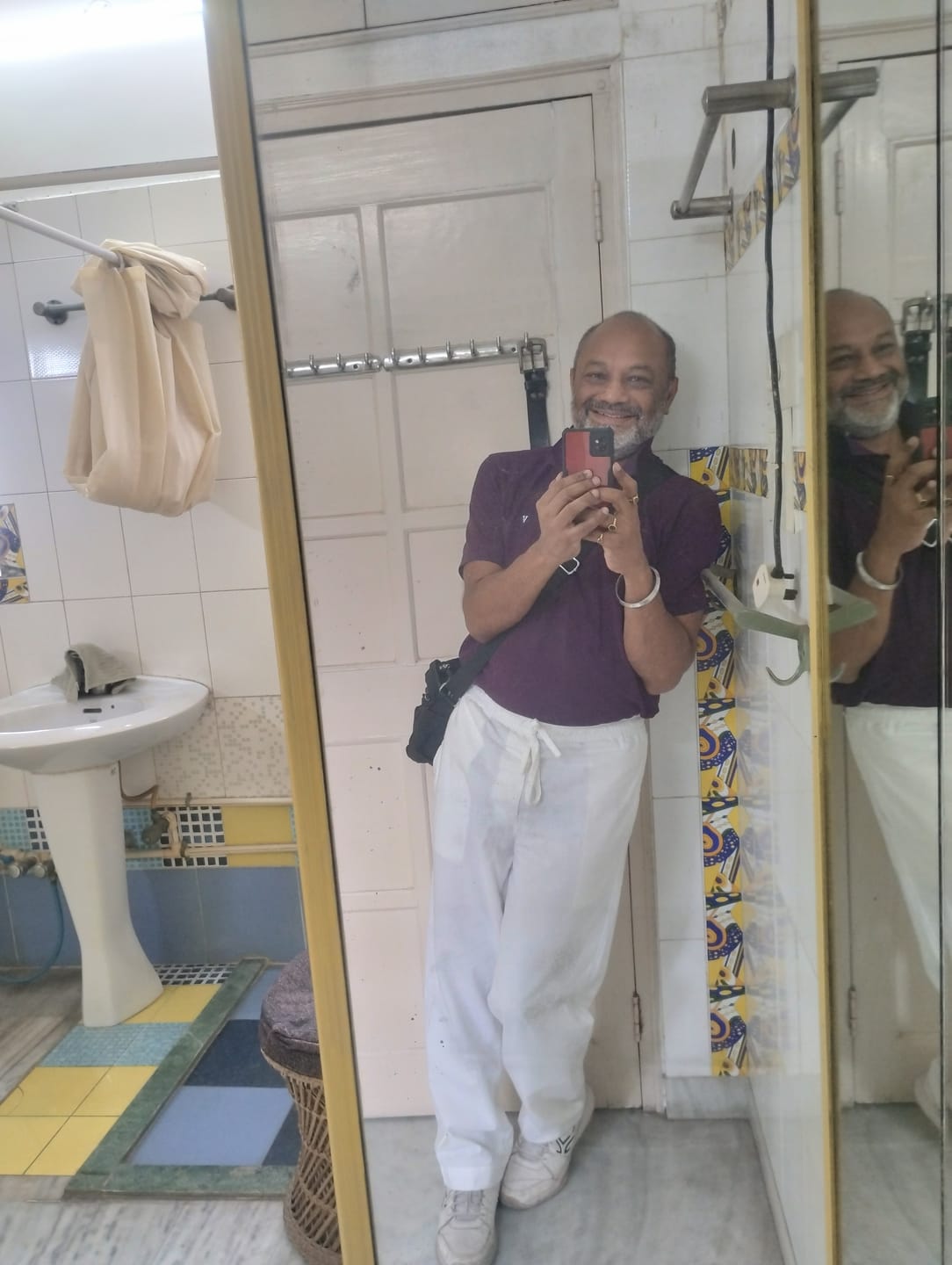 Customer photo review of Men White Cotton Pant