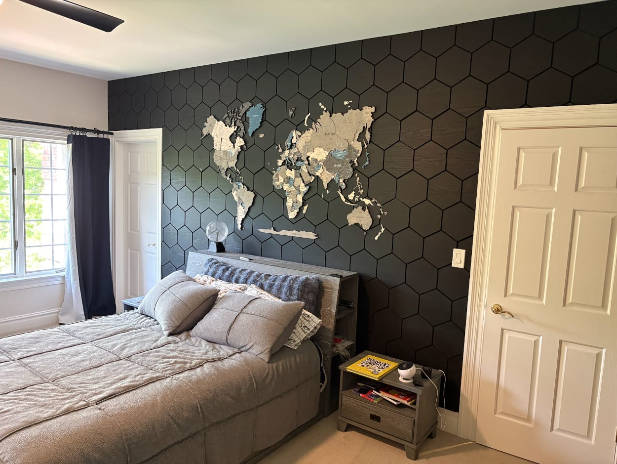 Customer photo review of Hexagon Acoustic Panel | Black 32 Inch (4 Panels per Box) | Wall Decor