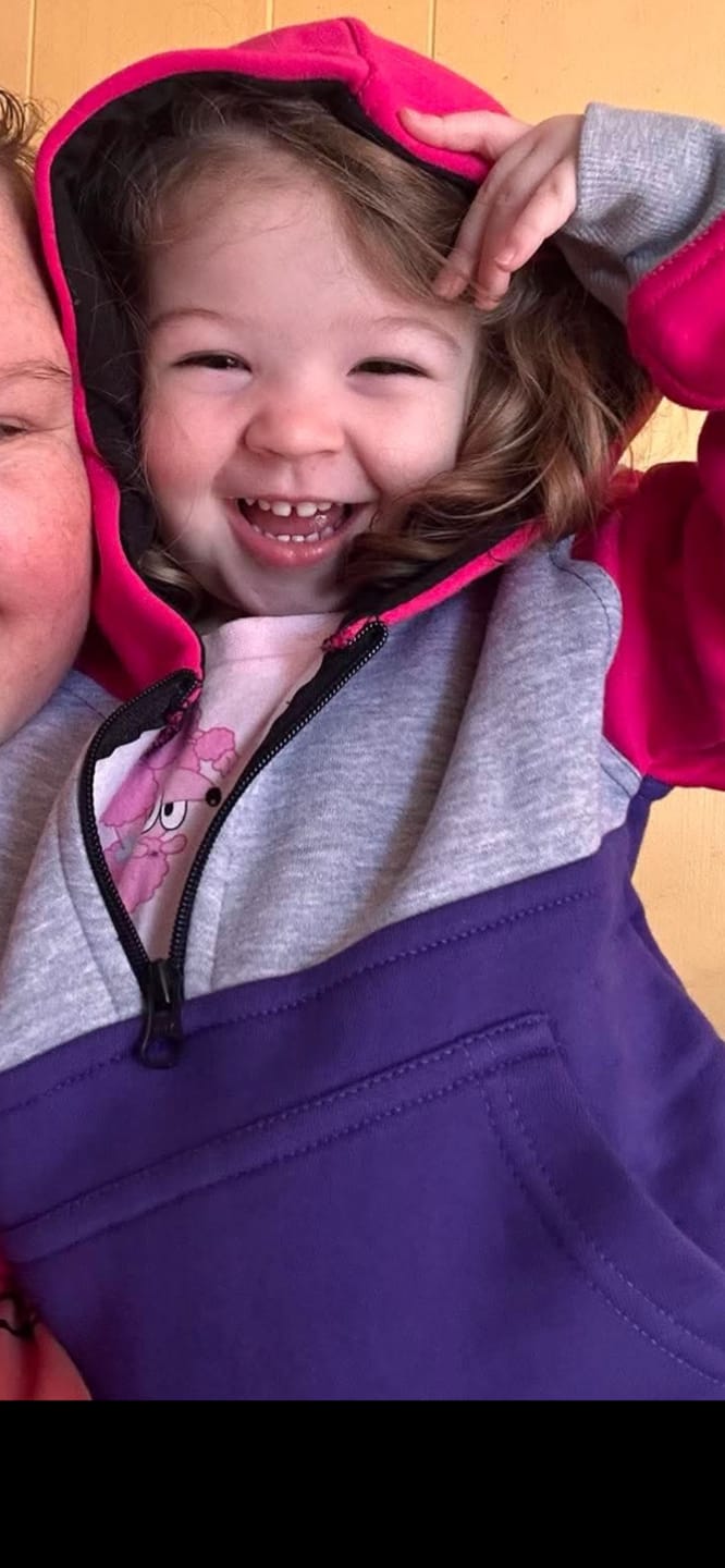 Customer photo review of Purple, Hot Pink & Light Grey | Half Zip Long Tail Hoody