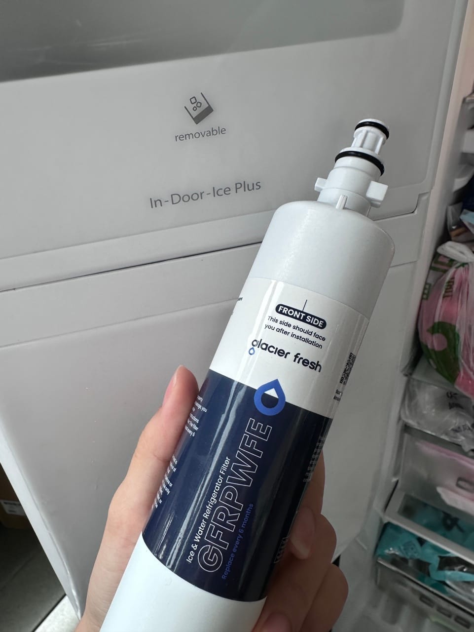 Customer photo review of GlacierFresh GFRPWFE™ Replacement for GE RPWFE Water Filter - NSF Certified with RFID Chip