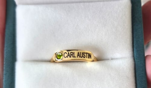 Customer photo review of For Memorial - Personalized Birthstone Name Memorial Ring