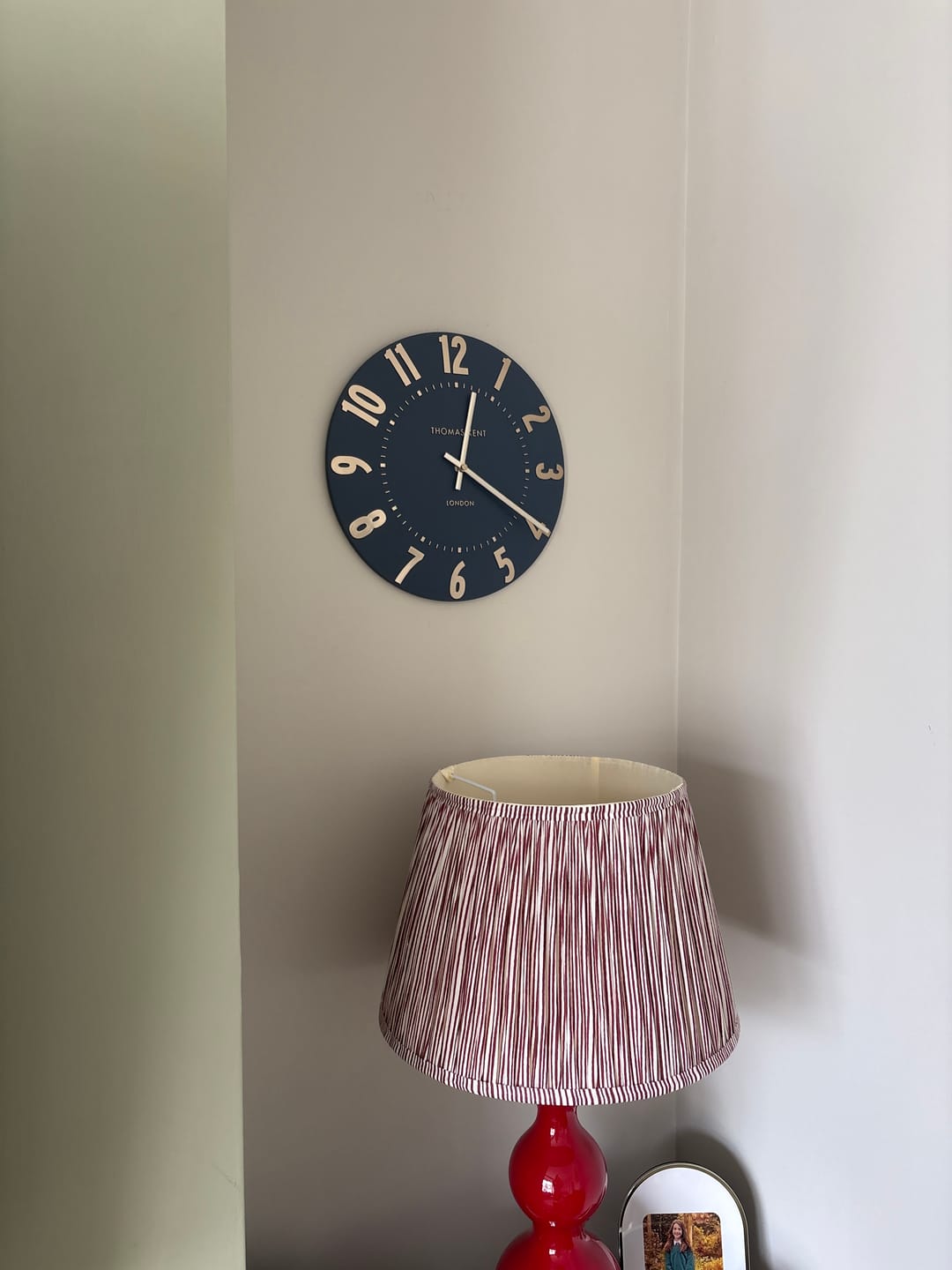 Customer photo review of Thomas Kent London. Mulberry Wall Clock 12" (30cm) Midnight Blue