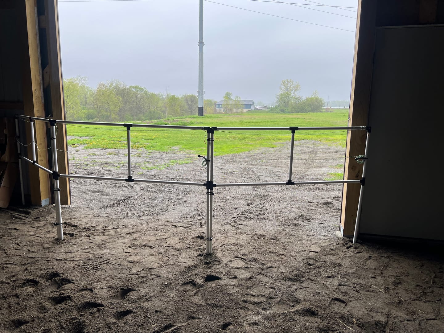 Customer photo review of Ready Made Portable Electric Horse Corral Fencing: (Electric EconoLine 10+2=12 Panels; 2 Rails)