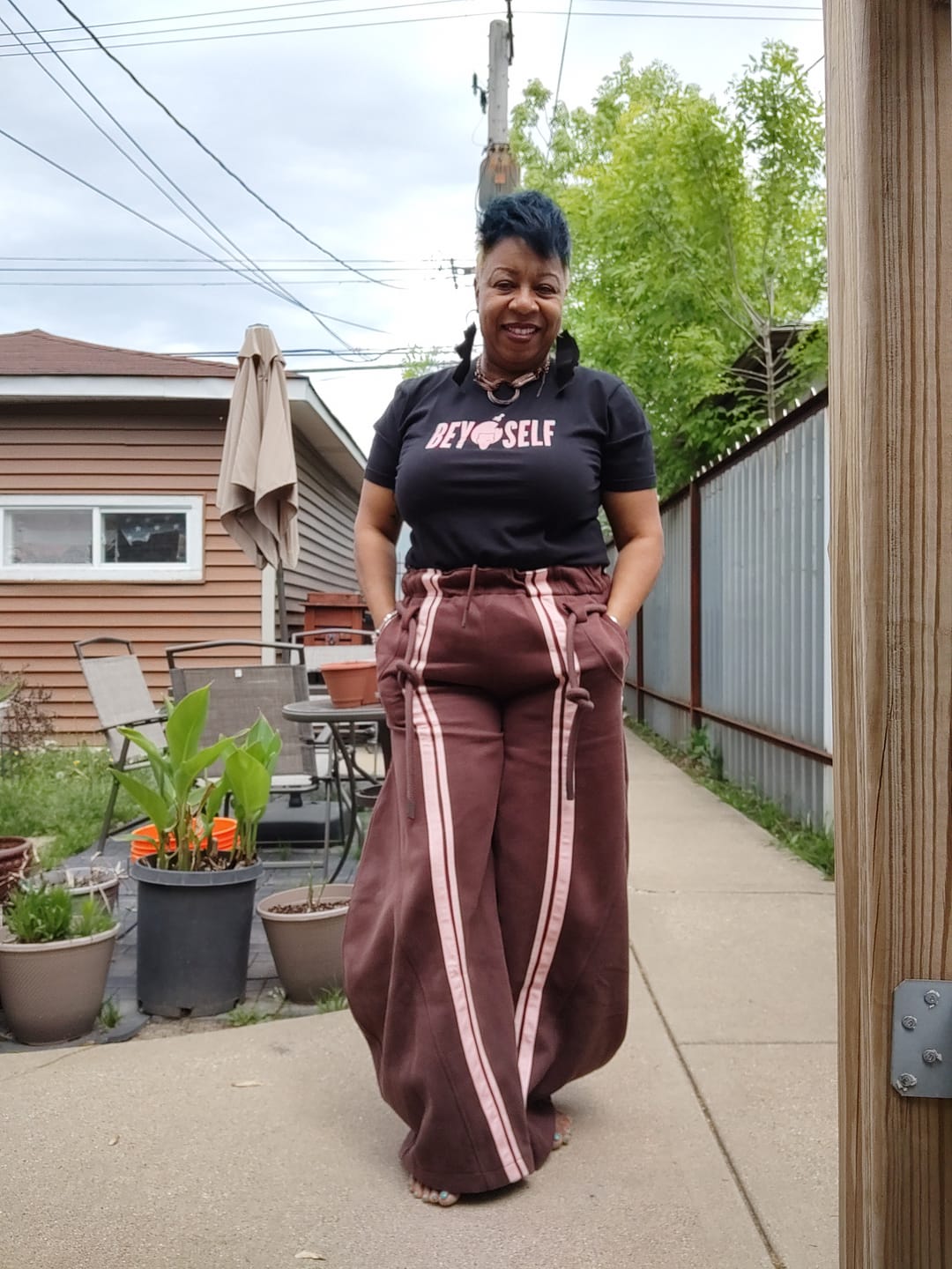 Customer photo review of Aelfric Eden Stripe Super Baggy Barrel Sweatpants