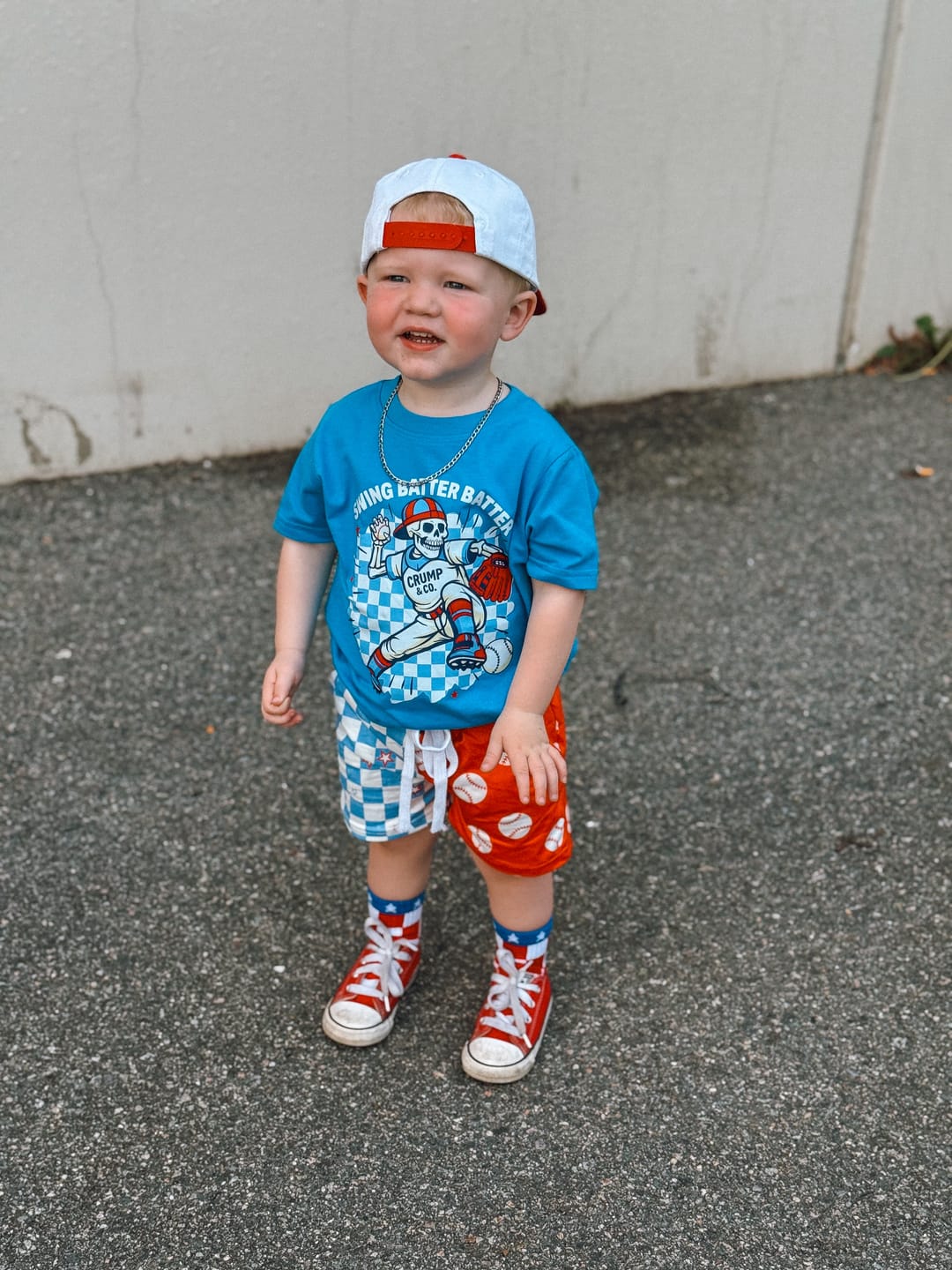 Customer photo review of Swing Batter Swing | Colbalt Blue T-Shirt