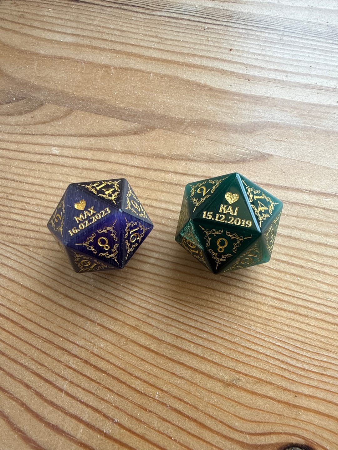 Customer photo review of Custom Dad’s Party Set D20 Dice – Personalized Father’s Day Gift