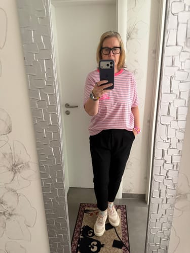 Customer photo review of Gestreiftes Baumwoll Shirt KEEP IT SIMPLE rosa/flieder
