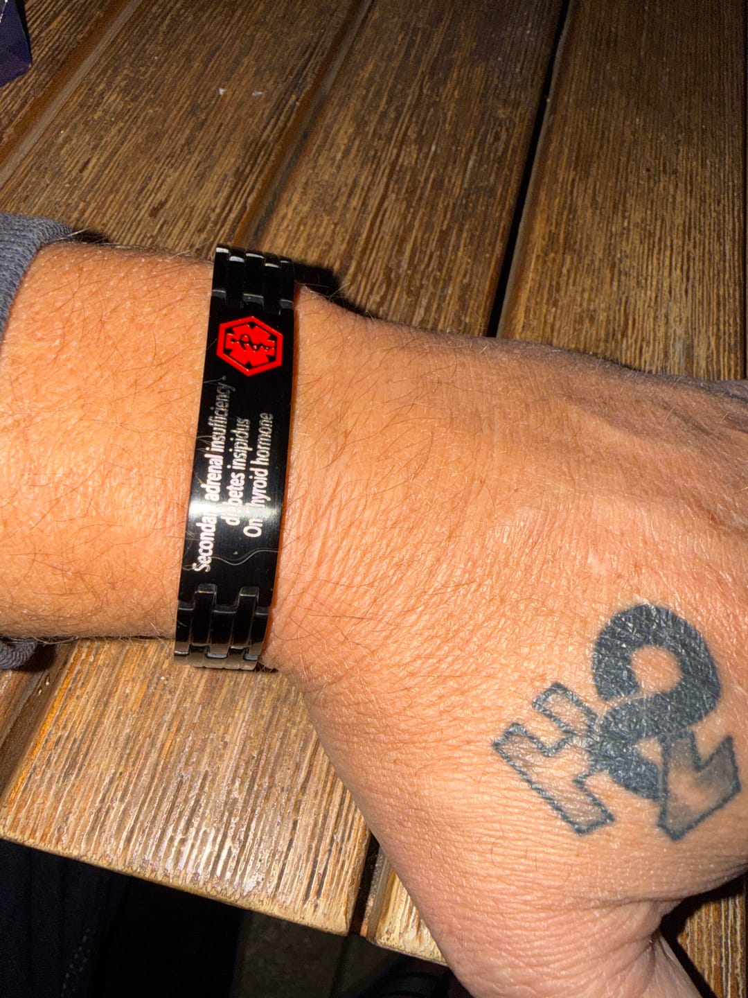 Customer photo review of Black Stainless Steel Medical Alert ID Bracelet for Men