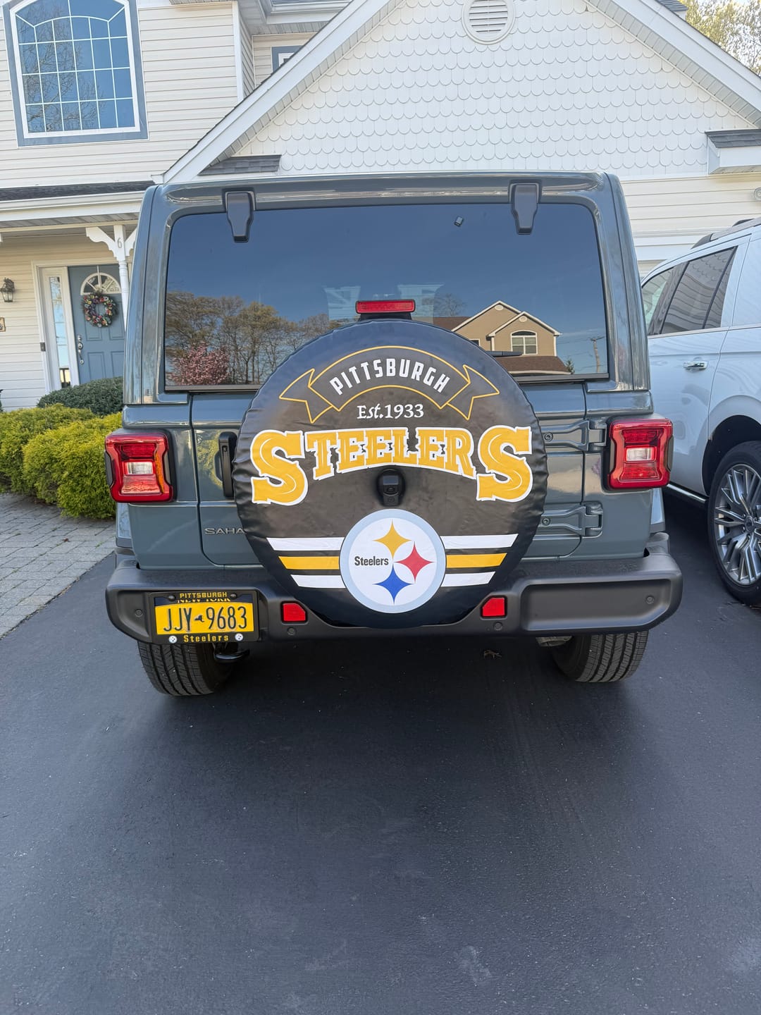 Customer photo review of Steelers Spare Tire Cover With Camera Hole