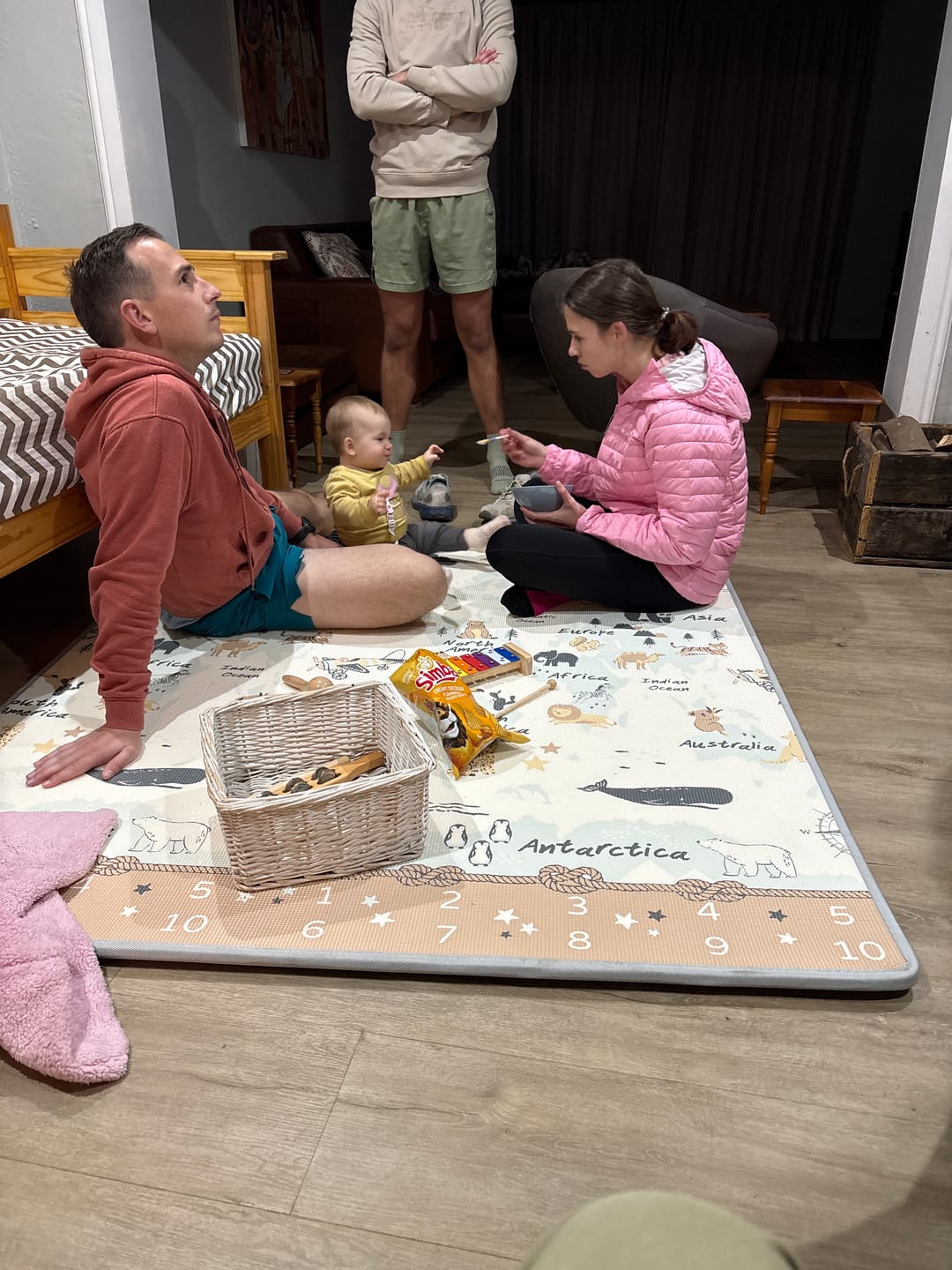 Customer photo review of World Map/ Solid Grey Play Mat