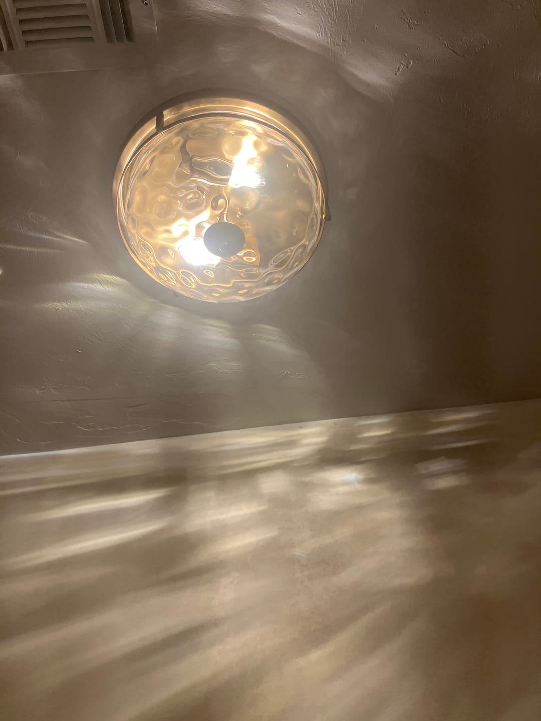 Customer photo review of Modern 2-Light Rippled Glass Flush Mount Ceiling Light