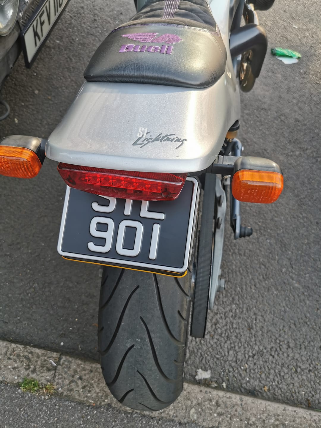Customer photo review of Classic Metal Pressed 7×5 Motorbike Number Plate