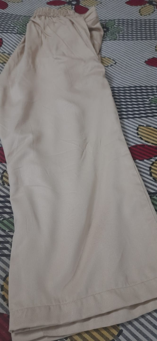 Customer photo review of Women Beige Viscose Palazzo Pant