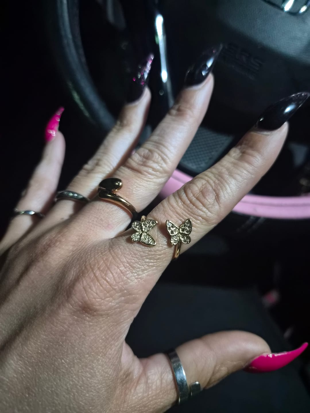 Customer photo review of Open Iced Butterfly Ring