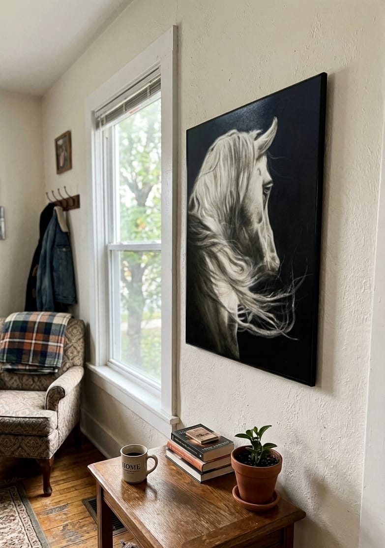 Customer photo review of Abstract Animal Art Horse Wall Art  #AT002