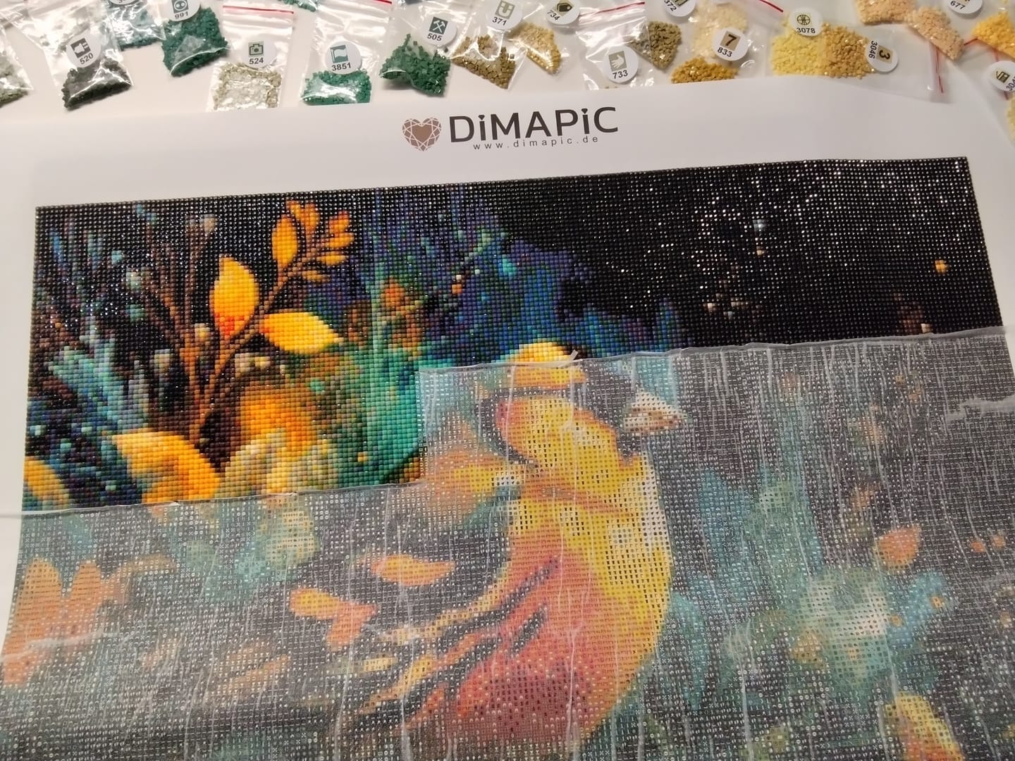 Customer photo review of Gelber Vogel im Bukett - Diamond Painting