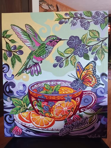 Customer photo review of Hummingbirds And Hibiscus (80 Colors)