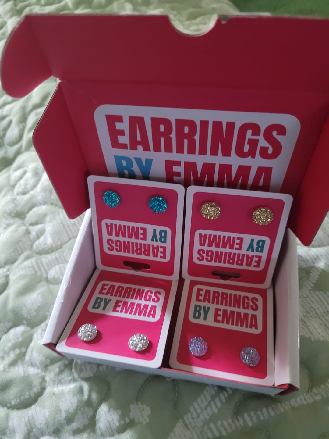 Customer photo review of Medium Faux Druzy Studs