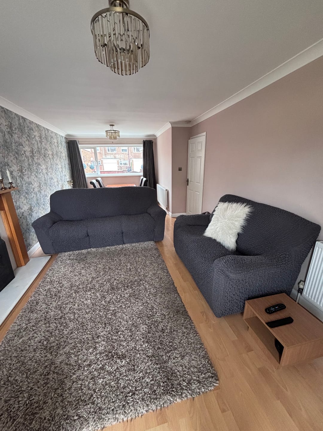 Customer photo review of 2 Seater Sofa Cover - Charcoal, Microfibra