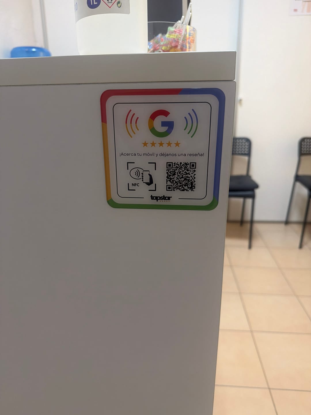 Customer photo review of Placa Reseñas de Google