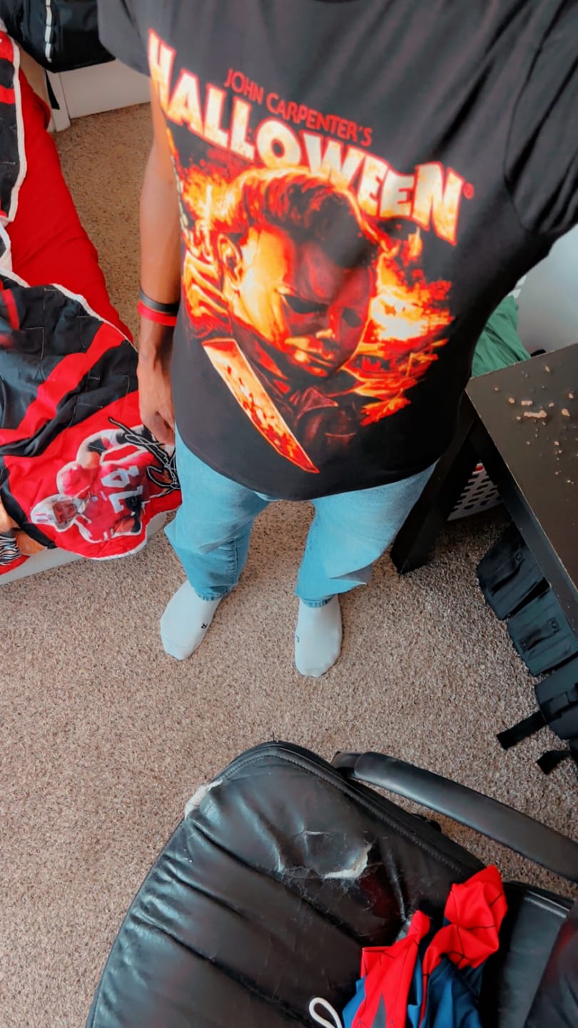 Customer photo review of Halloween Neighborhood Creep T-Shirt