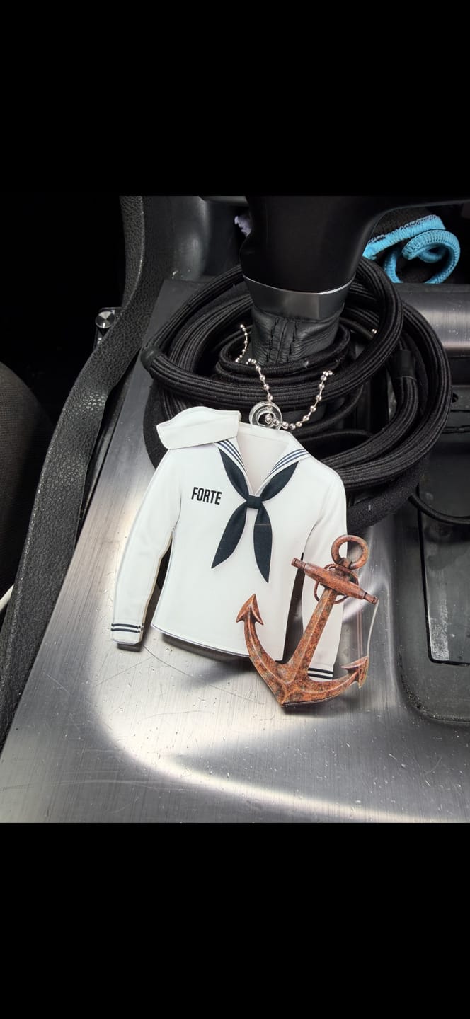 Customer photo review of Sail With Courage & Pride – Personalized Acrylic Car Ornament