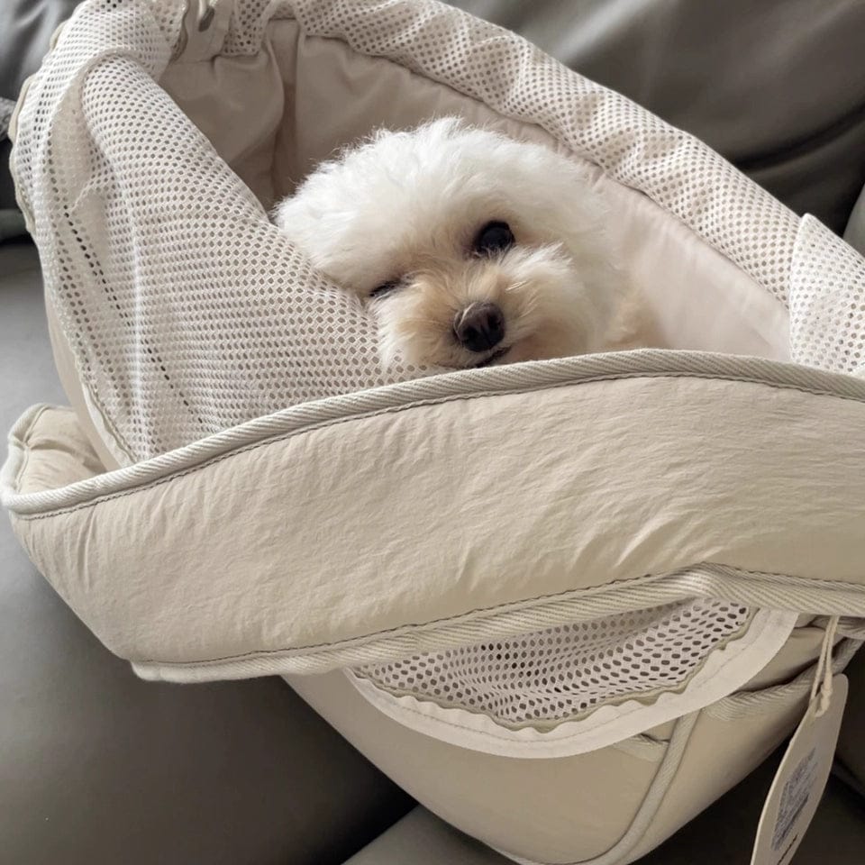 Customer photo review of SoftNest Lightweight Sling Carrier – Single or Set with Clip-On Waste Bag Holder