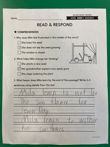 Customer photo review of Printable Second Grade May Thematic Unit Bundle
