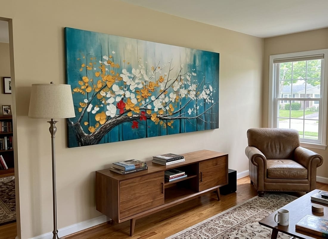Customer photo review of Colorful Tree And Flower Painting #TF020