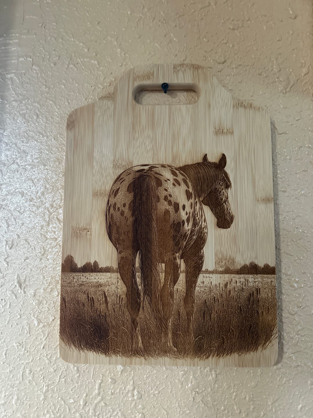 Customer photo review of Appaloosa Dream-Bamboo Cutting Board