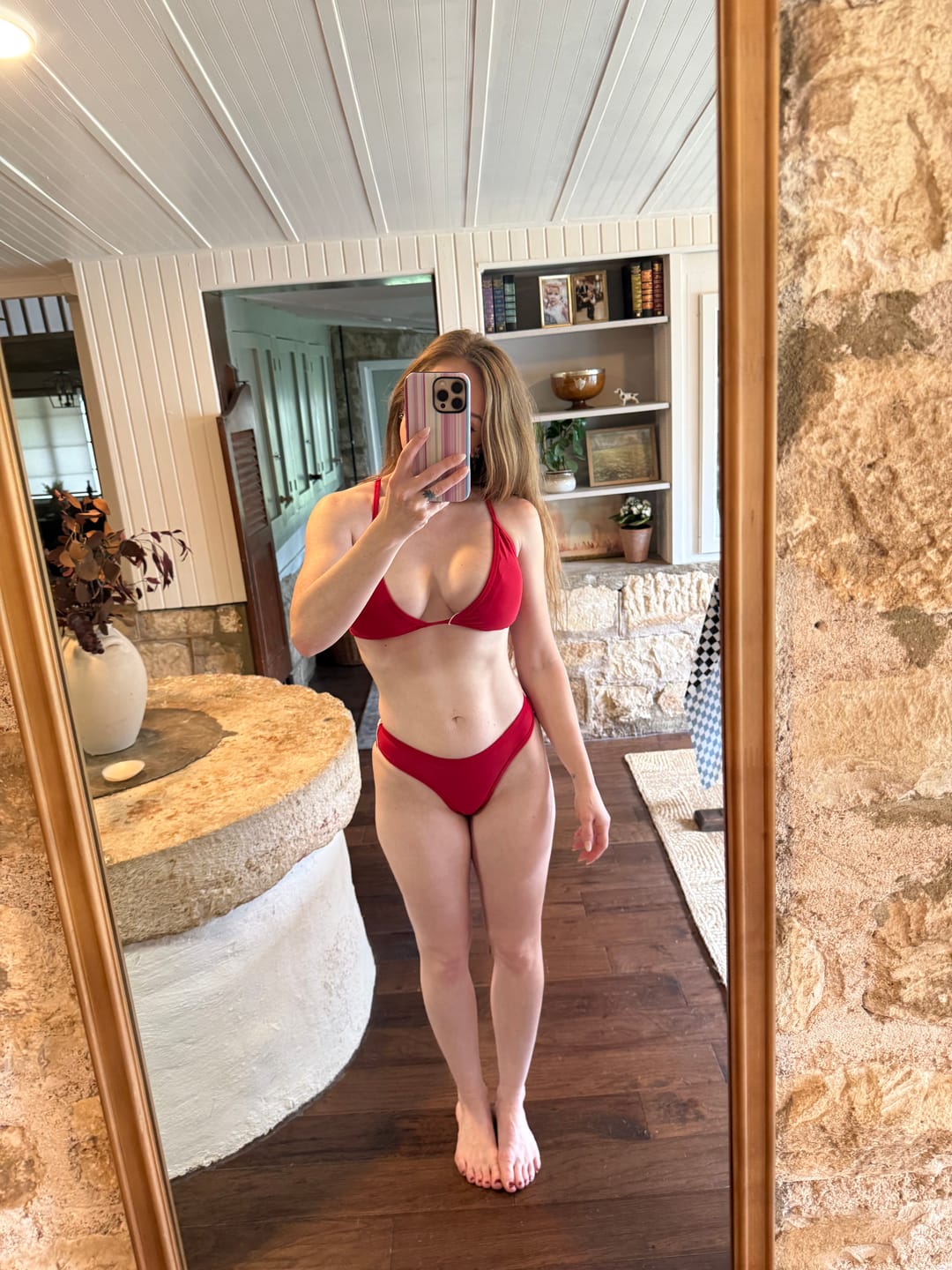 Customer photo review of JESSIE Scarlet Red Classic Bikini Bottoms