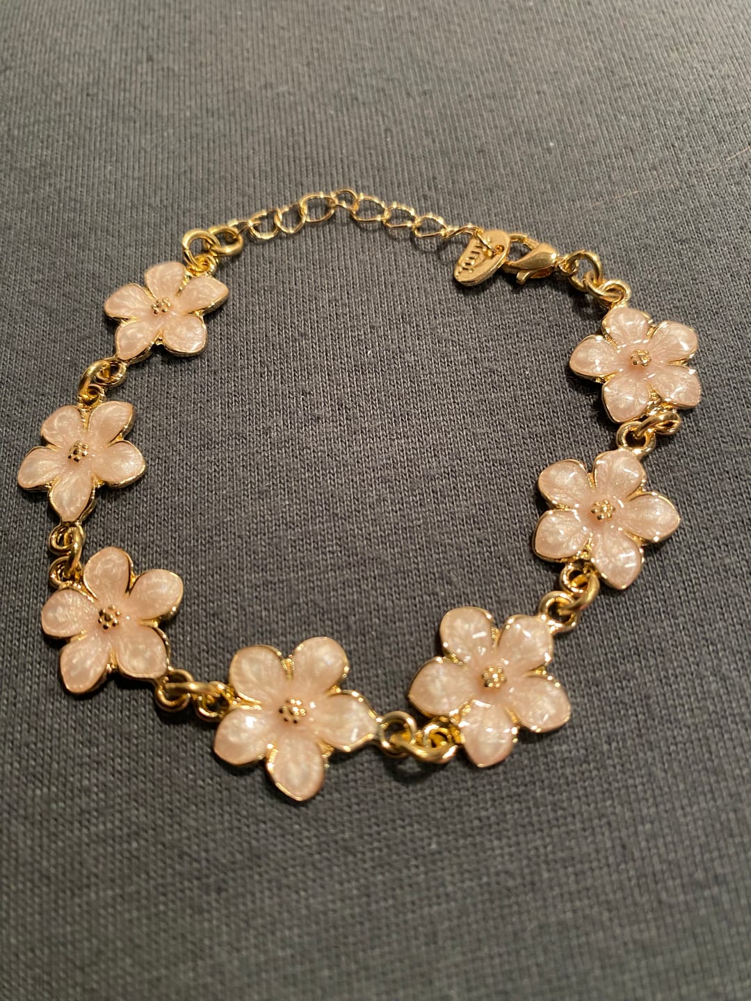 Customer photo review of Adeline  - Enamel Flower Chain Bracelet