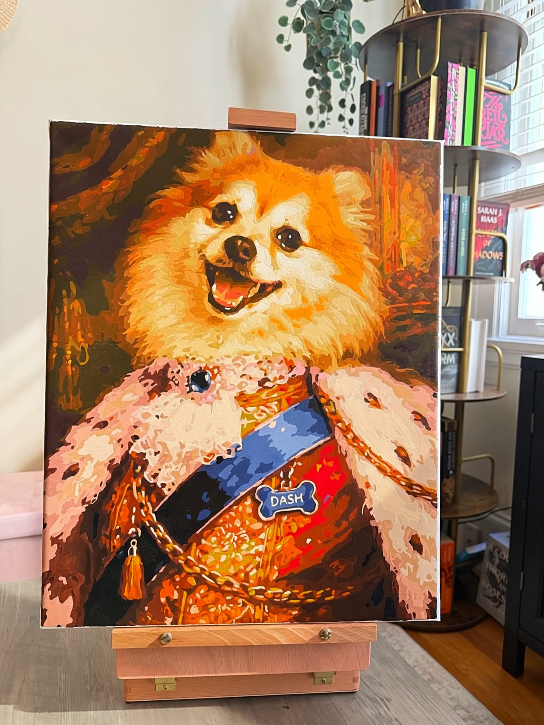 The custom paint by numbers canvas Francesca painted of her dog