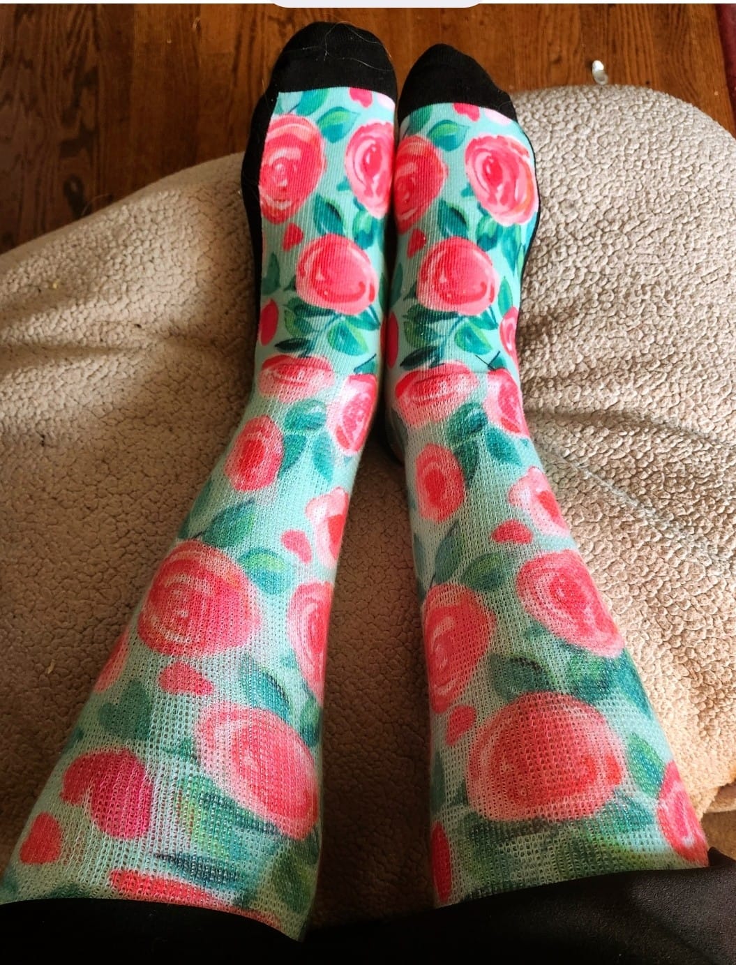 Customer photo review of Sweet Roses EasyStretch™ Socks