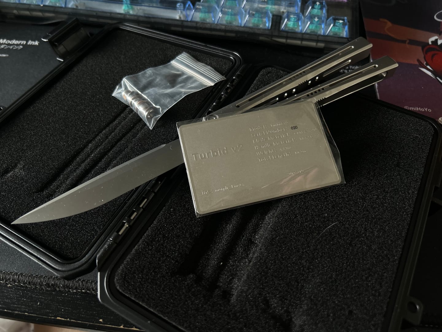 Customer photo review of Gecko Viod Balisong Titanium Alloy Handle s35vn Stainless Steel Blade Bushing